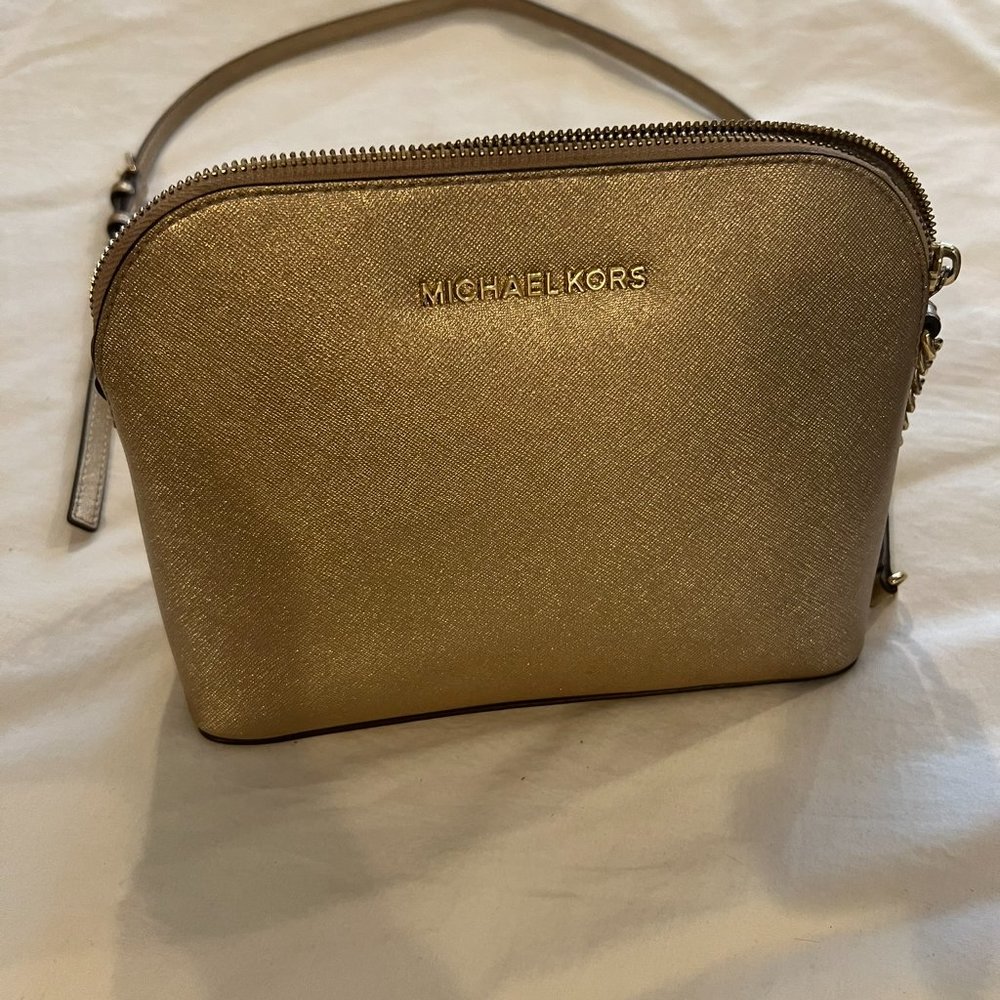 MICHAEL Michael Kors Gold Empire Medium Pochette Bag